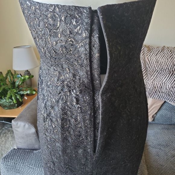 J Crew black lace sparkle strapless dress - Picture 10 of 13
